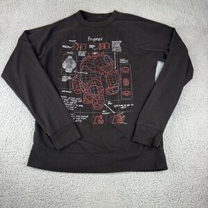 Disney Big Hero 6 Black‎ Crewneck Sweater Men's Size Xl Schematic